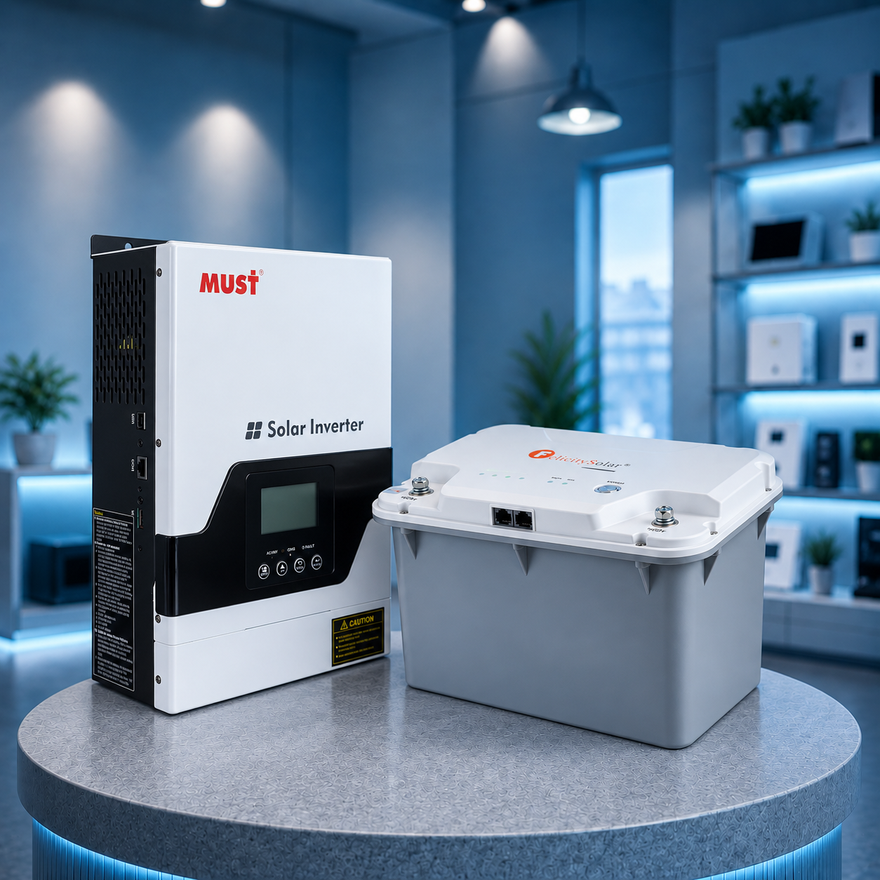 Комплект автономного енергоживлення: Must PV18-1512 VPM II 1.5 кВт 12 В + Felicity FLA12100PG2 12.8V 100Ah