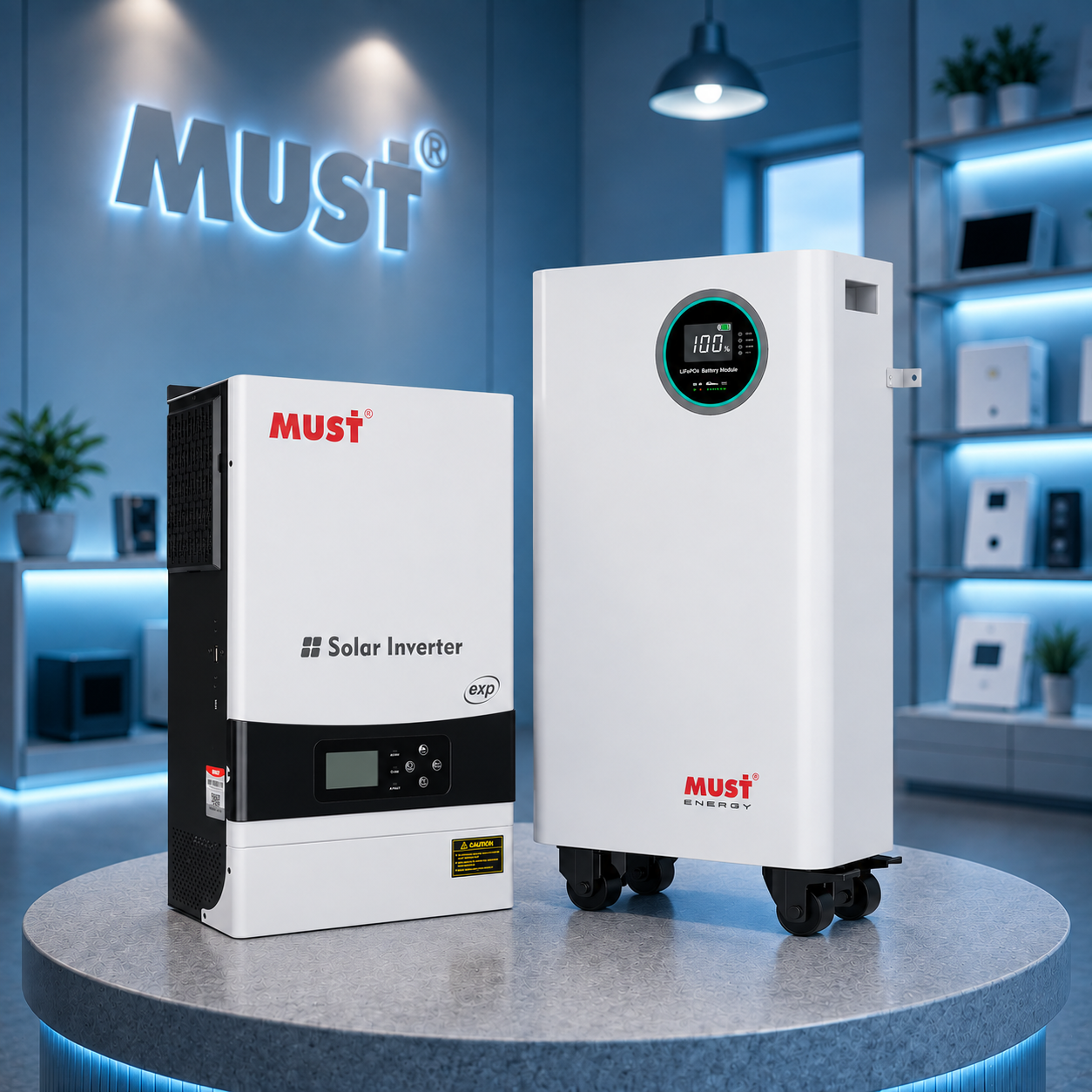 Комплект автономного енергоживлення: MUST PV19-6048EXP 48V 6 kW + MUST LP16-48300, 51.2V 300Ah